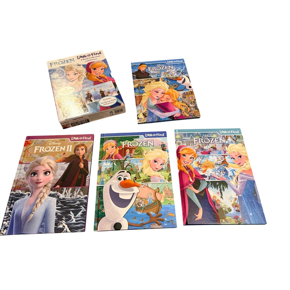 Disney Frozen: Look and Find 4-Book Collection Box Set Toddler Kids Books
